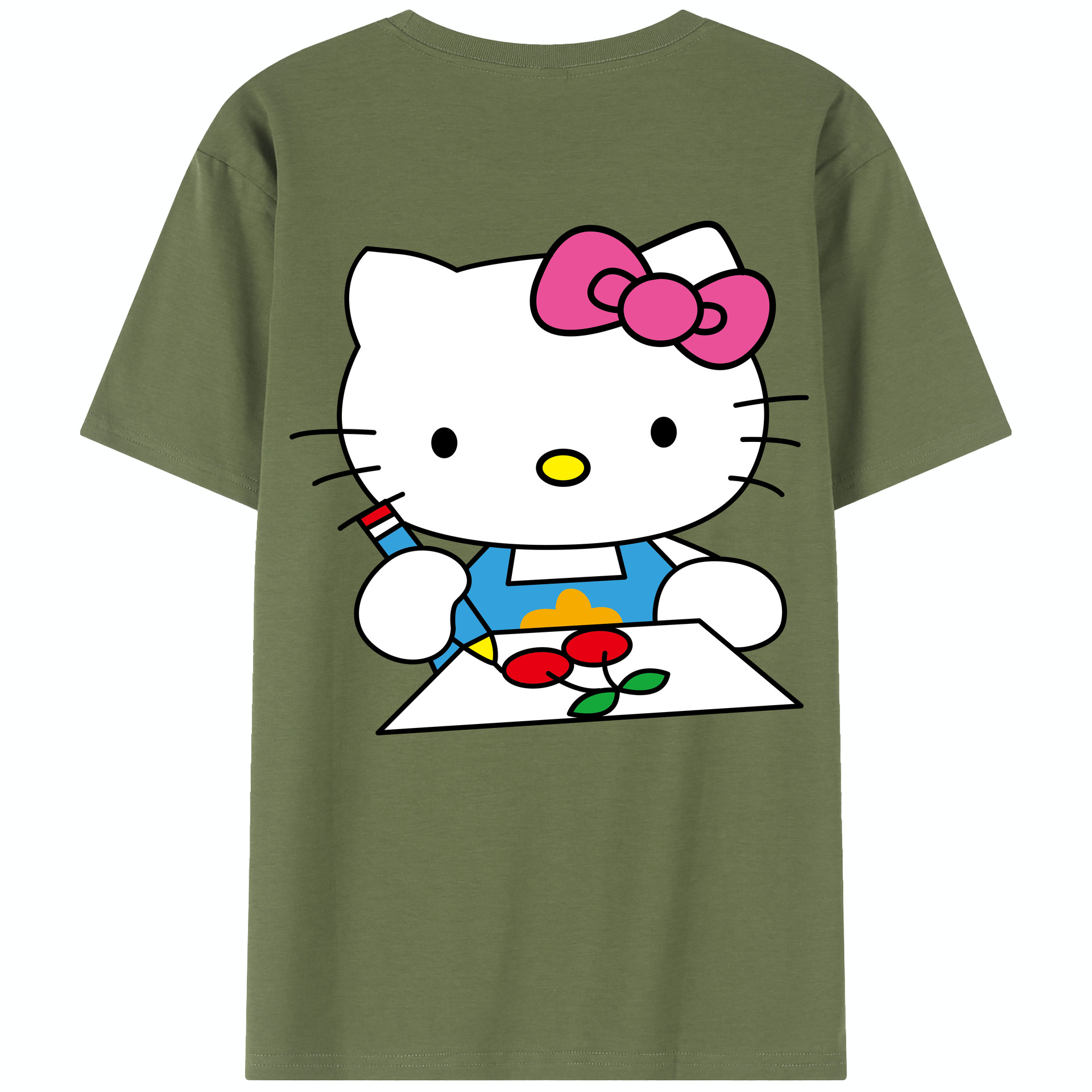 （画像用） Hello Kitty ハローキティ 綿100％半袖Tシャツ（背面プリント）